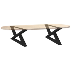 Nogi do stolika kawowego 2 szt. Czarne 70x(30-31,3) cm Stal