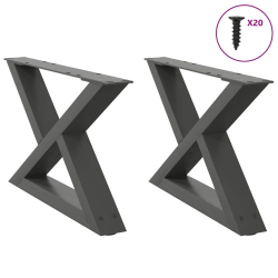 Nogi do stolika kawowego 2 szt. Antracyt 60x(30-31,3) cm Stal