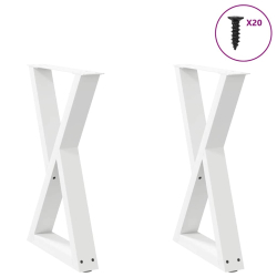 Nogi do stołu jadalnego 2 szt. Białe 50x(72-73,3) cm Stal