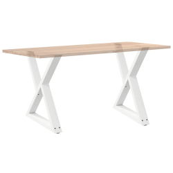 Nogi do stołu jadalnego 2 szt. Białe 80x(72-73,3) cm Stal
