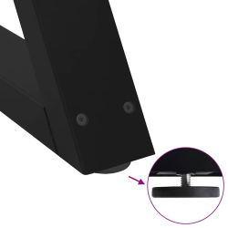 Nogi do stołu jadalnego 2 szt. Czarne 60x(72-73,3) cm Stal