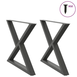 Nogi do stołu jadalnego 2 szt. Antracyt 90x(72-73,3) cm Stal