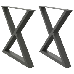 Nogi do stołu jadalnego 2 szt. Antracyt 90x(72-73,3) cm Stal