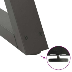 Nogi do stołu jadalnego 2 szt. Antracyt 60x(72-73,3) cm Stal