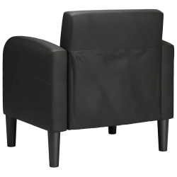 Sofa Fotel z Podłokietnikami Czarny 54 cm Skóra ekologiczna