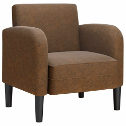 Sofa Fotel z Podłokietnikami Brązowy 54 cm Skóra ekologiczna