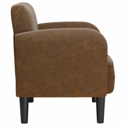 Sofa Fotel z Podłokietnikami Brązowy 54 cm Skóra ekologiczna