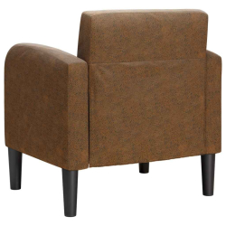 Sofa Fotel z Podłokietnikami Brązowy 54 cm Skóra ekologiczna