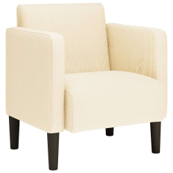 Sofa Fotel z Podłokietnikami Kremowy 54 cm Tkanina Corduroy