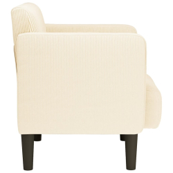 Sofa Fotel z Podłokietnikami Kremowy 54 cm Tkanina Corduroy