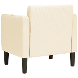 Sofa Fotel z Podłokietnikami Kremowy 54 cm Tkanina Corduroy