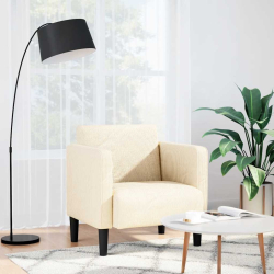 Sofa Fotel z Podłokietnikami Kremowy 54 cm Tkanina Corduroy