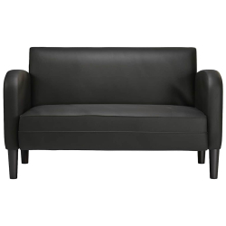 Sofa dwuosobowa czarna 110 cm ze skóry ekologicznej