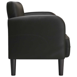 Sofa dwuosobowa czarna 110 cm ze skóry ekologicznej