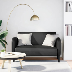 Sofa dwuosobowa czarna 110 cm ze skóry ekologicznej
