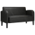 Sofa dwuosobowa czarna 110 cm ze skóry ekologicznej