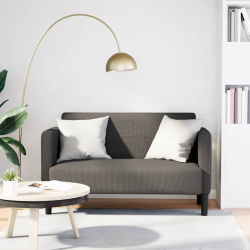 Sofa dwuosobowa jasnoszara 109 cm Tkanina sztruksowa