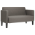 Sofa dwuosobowa jasnoszara 109 cm Tkanina sztruksowa