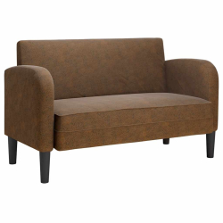 Sofa dwuosobowa brązowa 110 cm sztuczna skóra