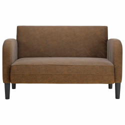 Sofa dwuosobowa brązowa 110 cm sztuczna skóra