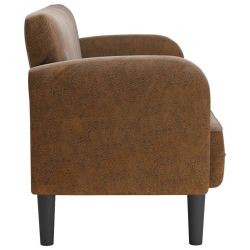 Sofa dwuosobowa brązowa 110 cm sztuczna skóra