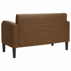 Sofa dwuosobowa brązowa 110 cm sztuczna skóra