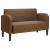 Sofa dwuosobowa brązowa 110 cm sztuczna skóra