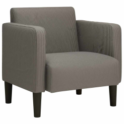 Sofa Fotel z Podłokietnikami Jasnoszary 54 cm Tkanina Kordowa