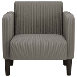 Sofa Fotel z Podłokietnikami Jasnoszary 54 cm Tkanina Kordowa