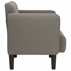 Sofa Fotel z Podłokietnikami Jasnoszary 54 cm Tkanina Kordowa