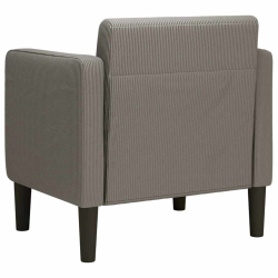 Sofa Fotel z Podłokietnikami Jasnoszary 54 cm Tkanina Kordowa