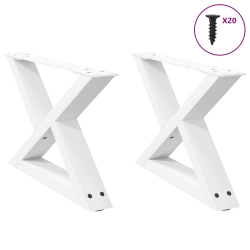 Nogi do stolika kawowego 2 szt. Białe 60x(30-31,3) cm Stal