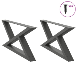 Nogi do stolika kawowego 2 szt. Antracyt 70x(30-31,3) cm Stal
