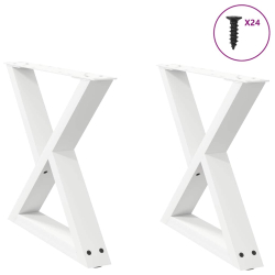 Nogi do stolika kawowego 2 szt. Białe 50x(42-43,3) cm Stal