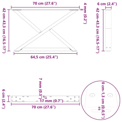 Nogi do stolika kawowego 2 szt. Białe 70x(42-43,3) cm Stal