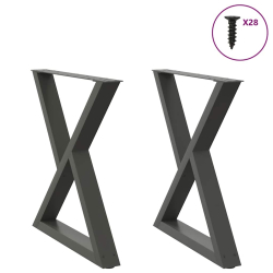 Nogi do stołu jadalnego 2 szt. Antracyt 80x(72-73,3) cm Stal