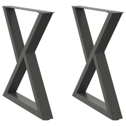 Nogi do stołu jadalnego 2 szt. Antracyt 80x(72-73,3) cm Stal