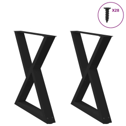 Nogi do stołu jadalnego 2 szt. Czarne 70x(72-73,3) cm Stal