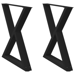 Nogi do stołu jadalnego 2 szt. Czarne 70x(72-73,3) cm Stal