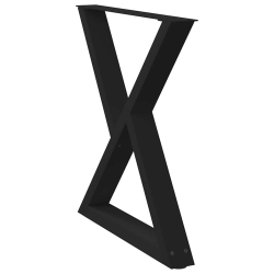 Nogi do stołu jadalnego 2 szt. Czarne 70x(72-73,3) cm Stal