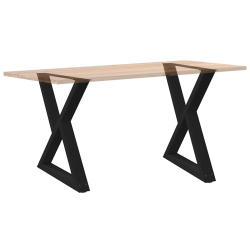 Nogi do stołu jadalnego 2 szt. Czarne 70x(72-73,3) cm Stal