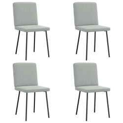 Krzesła stołowe, 4 szt., jasnoszare, obite aksamitem
