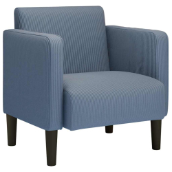 Sofa Fotel z Podłokietnikami Niebieski 54 cm Tkanina Corduroy