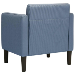 Sofa Fotel z Podłokietnikami Niebieski 54 cm Tkanina Corduroy
