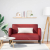 Sofa dwuosobowa w kolorze czerwonego wina 110 cm