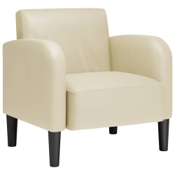 Sofa Fotel z Podłokietnikami Kremowy 54 cm Skóra ekologiczna