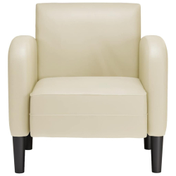 Sofa Fotel z Podłokietnikami Kremowy 54 cm Skóra ekologiczna