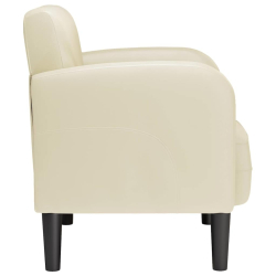 Sofa Fotel z Podłokietnikami Kremowy 54 cm Skóra ekologiczna