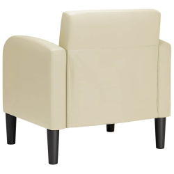 Sofa Fotel z Podłokietnikami Kremowy 54 cm Skóra ekologiczna