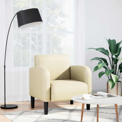 Sofa Fotel z Podłokietnikami Kremowy 54 cm Skóra ekologiczna